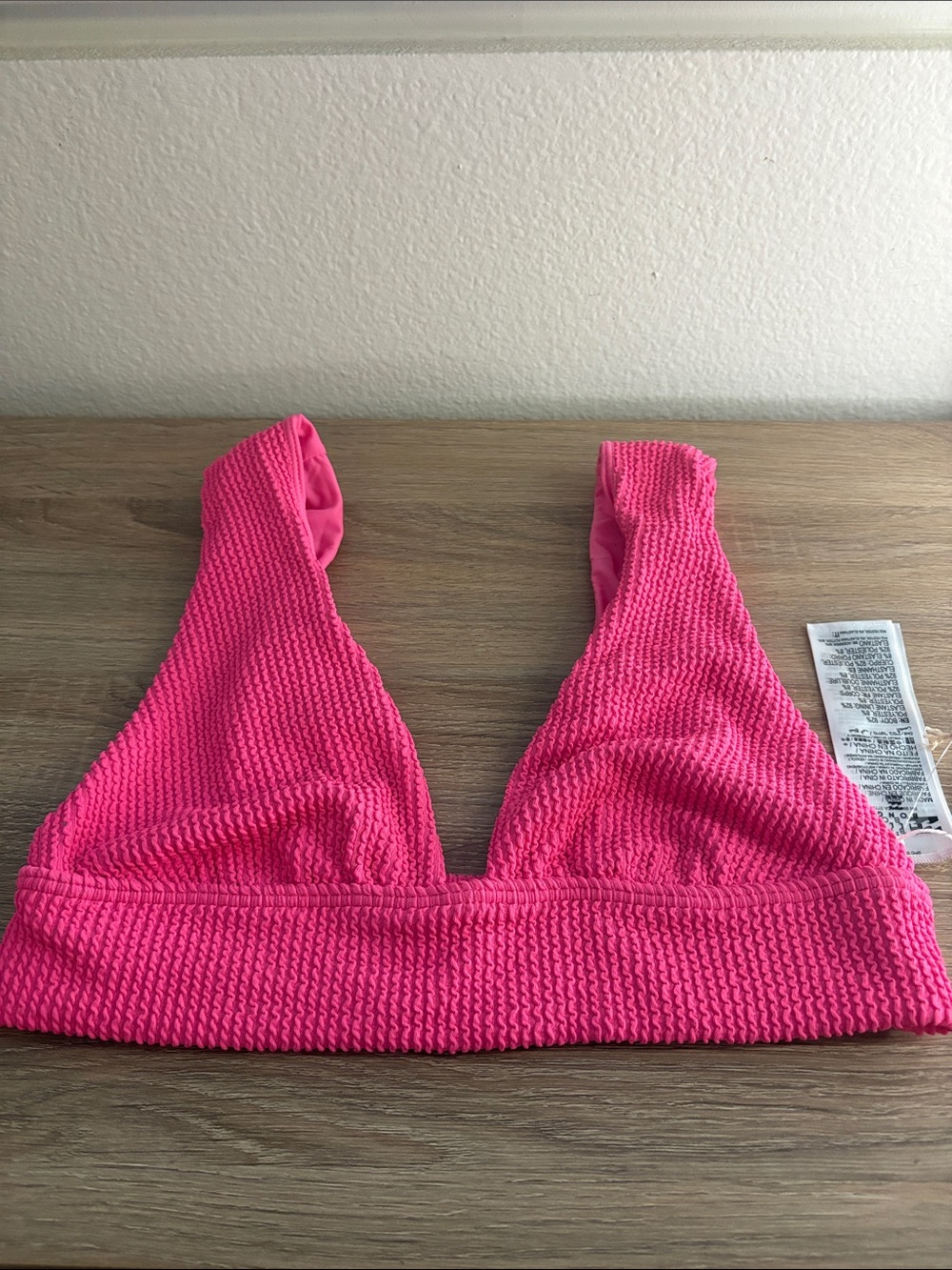 Billabong Hot Pink Textured Bikini Top - Picture 3 of 7
